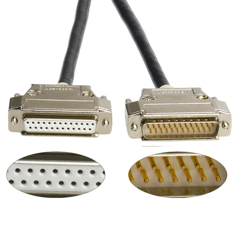 DB25 RS232 Extension Cable Double Shielding 26AWG Parallel Port Serial Port Cable Printer Data Cable Black
