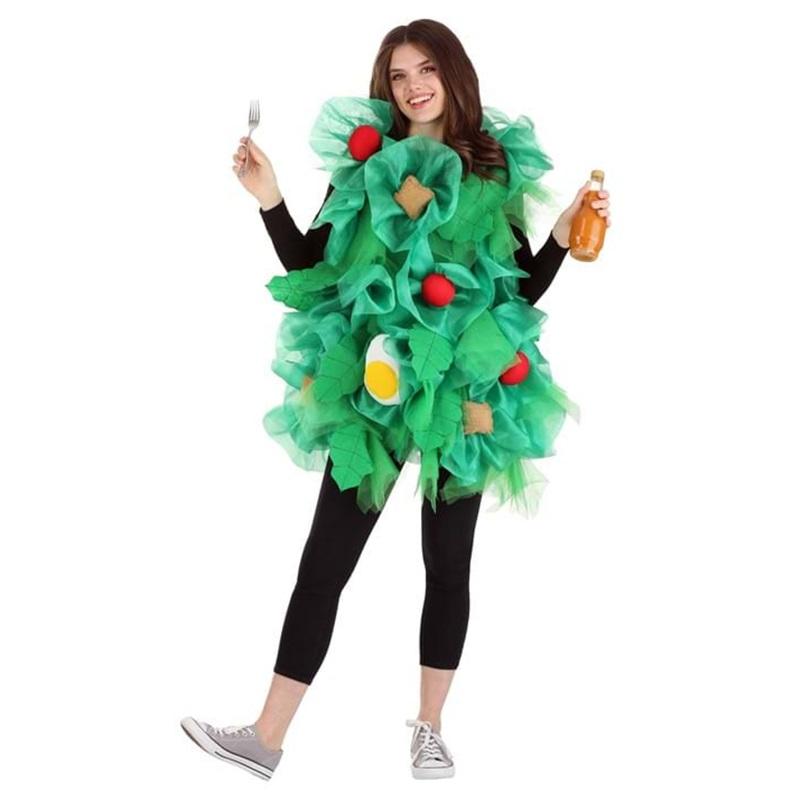 

Рождественский костюм женский взрослый платье для косплея рождественской елки XL