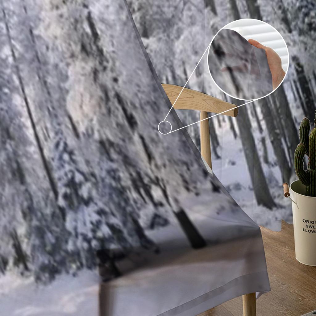 Winter Forest Tatra Mountains Poland Sheer Curtains for Living Room Transparent Tulle Window Curtain Bedroom Kitchen Veil Drapes