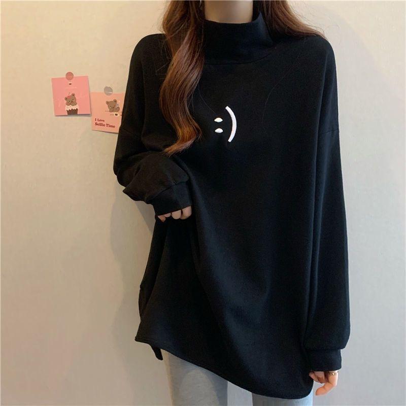VAYLA Velvet Turtleneck Long Sleeve Tops Ladies Casual Solid Color Pullovers Undershirt Loose Autumn Winter Thin T-Shirts Fashion Women's Clothing