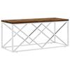 VidaXL Coffee Table Stainless Steel and Solid Reclaimed Wood 349965