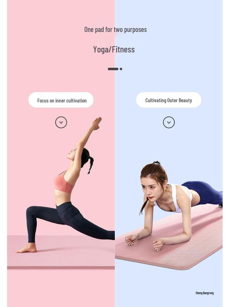 Thick 20mm Non-Slip Yoga Mat - Extra Wide, Soundproof & Shockproof for Home Fitness