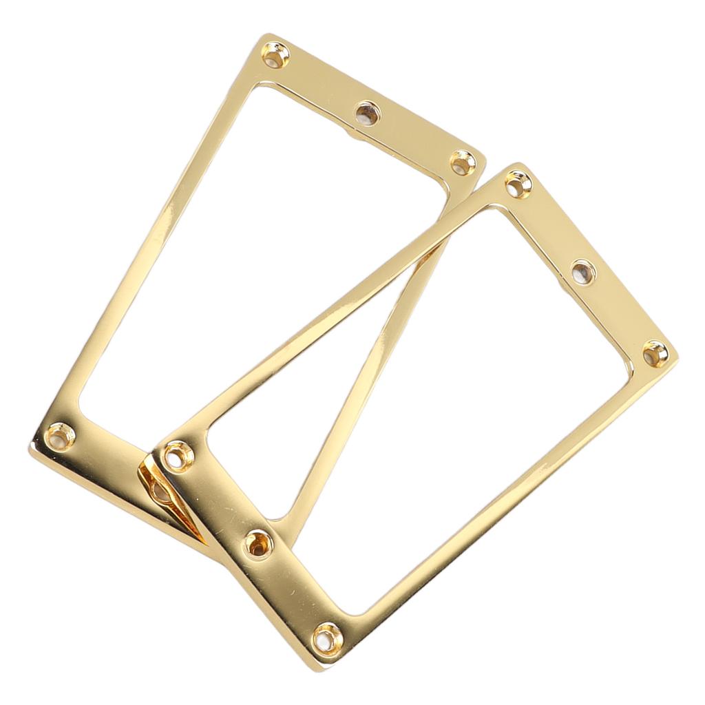2 Stück E-Gitarren Pickup Rahmen Zinklegierung Flach Humbucker Pickup Befestigungsring Abdeckung 4x4mm Gold