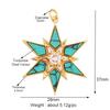 New Trendy Shining Space Sun Moon Star Charm Pendant, Gold Inlaid Cubic Zirconia Jewelry Necklace Bracelet Making Supply L44