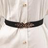 Mode Weiches Leder Kleideraccessoires Damen Gürtel Wickelgürtel Eleganter Schleifenknoten Gürtel Kleidergürtel Blatt Elastischer Gürtel