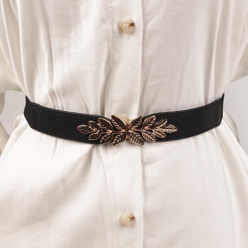Mode Weiches Leder Kleideraccessoires Damen Gürtel Wickelgürtel Eleganter Schleifenknoten Gürtel Kleidergürtel Blatt Elastischer Gürtel