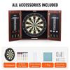 Dartboard and Cabinet Set Official Size Complete Accessory Steel Tip Dart
