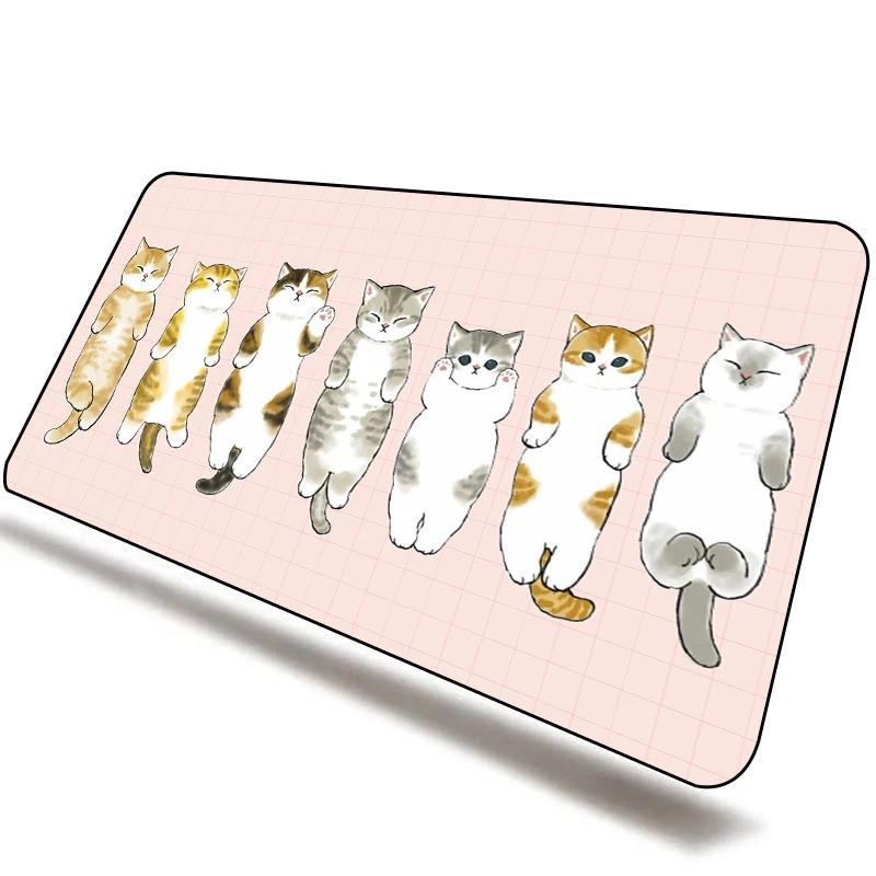 Kawaii Cat Gaming Mouse Pad Gamer Non-slip Mausepad Computer Accessories Deskmat Mousepad Mats Keyboard Pc Cabinet Xxl