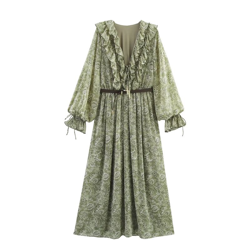 Kaslead New Arrival Women's Clothing Fashion Style Fashion Laminated Decoration Print Dress 5029057