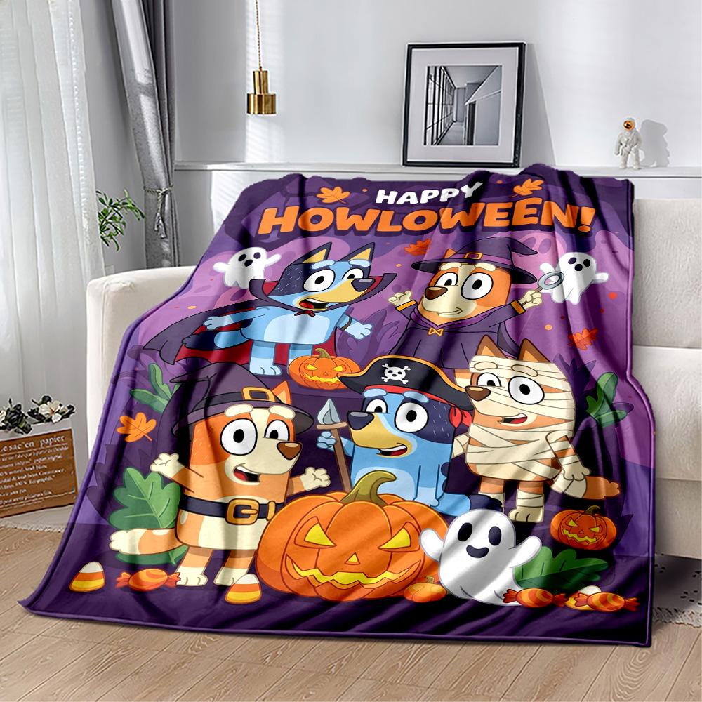 Halloween Bluey Gang Blanket Soft & Cozy Suitable for Sofa Couch Bed Four Seasons Multipurpose Modern Style Birthday Christmas Gift Blanket