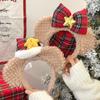 A Cute Christmas Bear Bow Plush Headband, Brown Cartoon Headband, Suitable For Washing Face And Styling, With Cheetah Ears