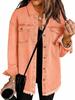 Damen Jeansjacke, Slim Fit Stretch Baumwolle Freizeit Oberbekleidung mit mehreren Taschen