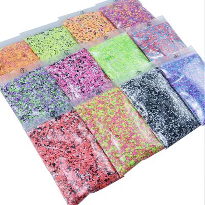 50g X 1bag Nail Round Flake Sparkly 12-Design Ultra-thin Chunky Dazzling Multi-Color Colorful Flakes DIY Nail Tip Art Decoration