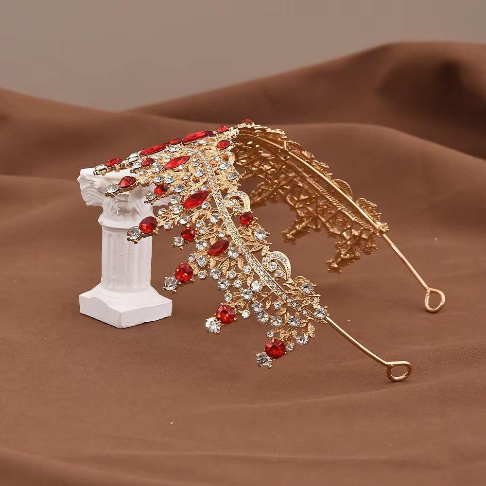 Rhinestone Wedding Crown Headdress Bride Tiara Retro Romantic Headband  Wedding  Forehead Ornaments
