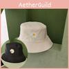 Doublesided Embroidery Magritte Bucket Cap Stylish Sun Protection Hat Fisherman