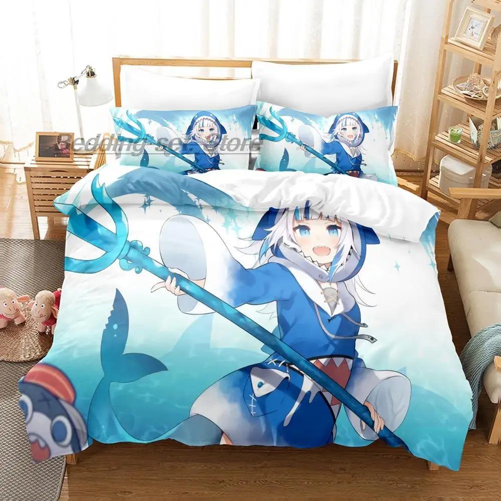 VTuber Ookami Mio Bedding Set Single Twin Full Queen King Size Bed Set Aldult Kid Bedroom Duvetcover Sets 3D Print Kawaii