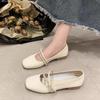 French Temperament Single Shoes Autumn New Pearl Soft Bottom Flat Bottom Soft Surface Shoes Light Mary Jane Shoes