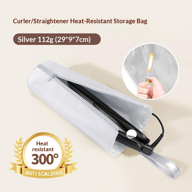 Heat-Proof Aluminum Coating Hair Styling Tool Bag - Wall-Hangable Storage Pouch For Curler, Hair Straightener & Blow Dryer, Mult