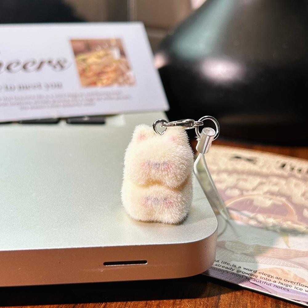 

Cute Stacked Small Animal Keychain Pendant Ins Flocking Rabbit Puppy Backpack Mobile Phone Decoration Pendant Gift For Friends жовтий
