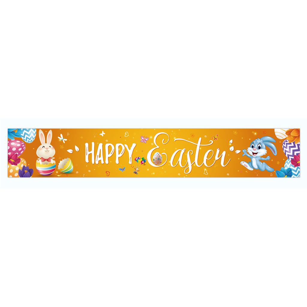 300 * 50Cm Easter Courtyard Porch Fence Decorative Banner Rabbit Egg Poster Custom