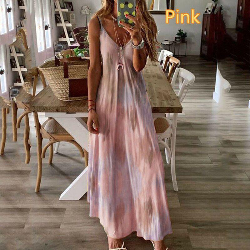 Women's Boho Floral Strappy Dress Oversized Maxi Kaftan For Summer Beach Parties