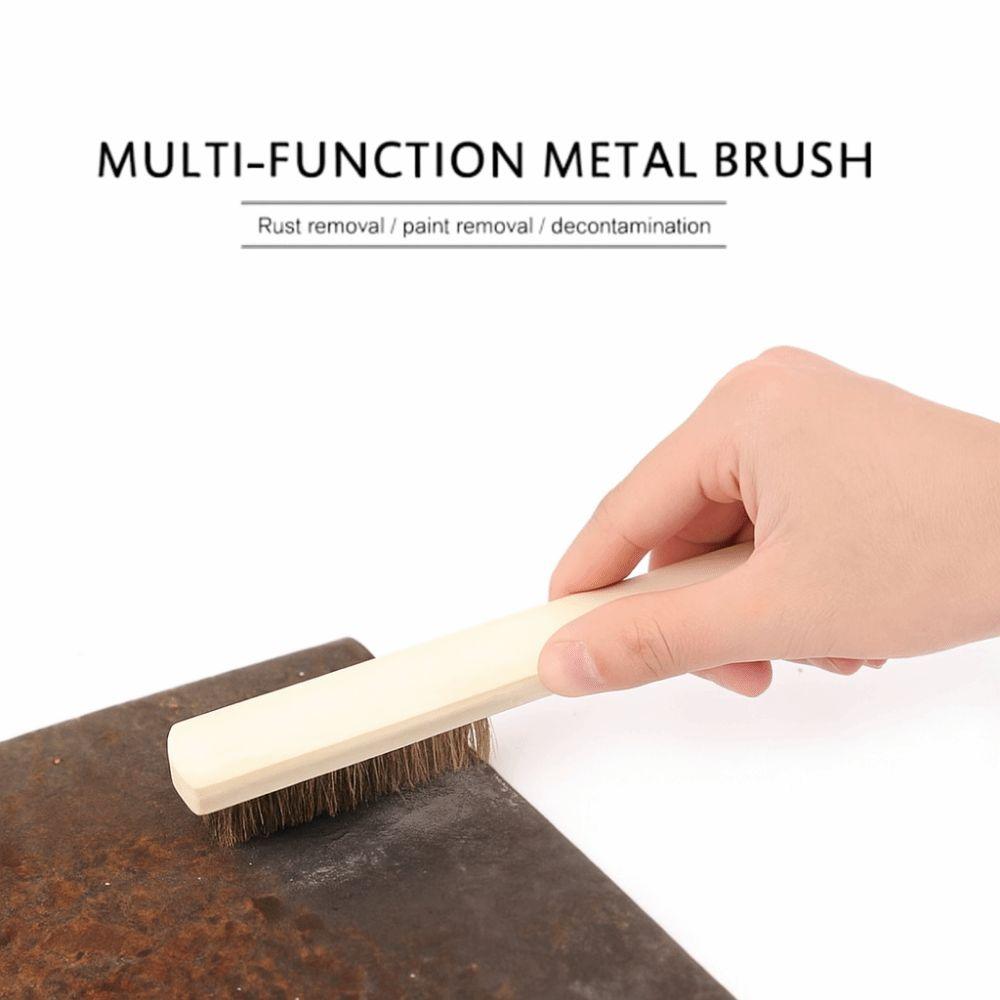 12pcs Ergonomic Design Wire Copper Brush Wood Handle Heavy-Duty Brush Set  Industrial Use
