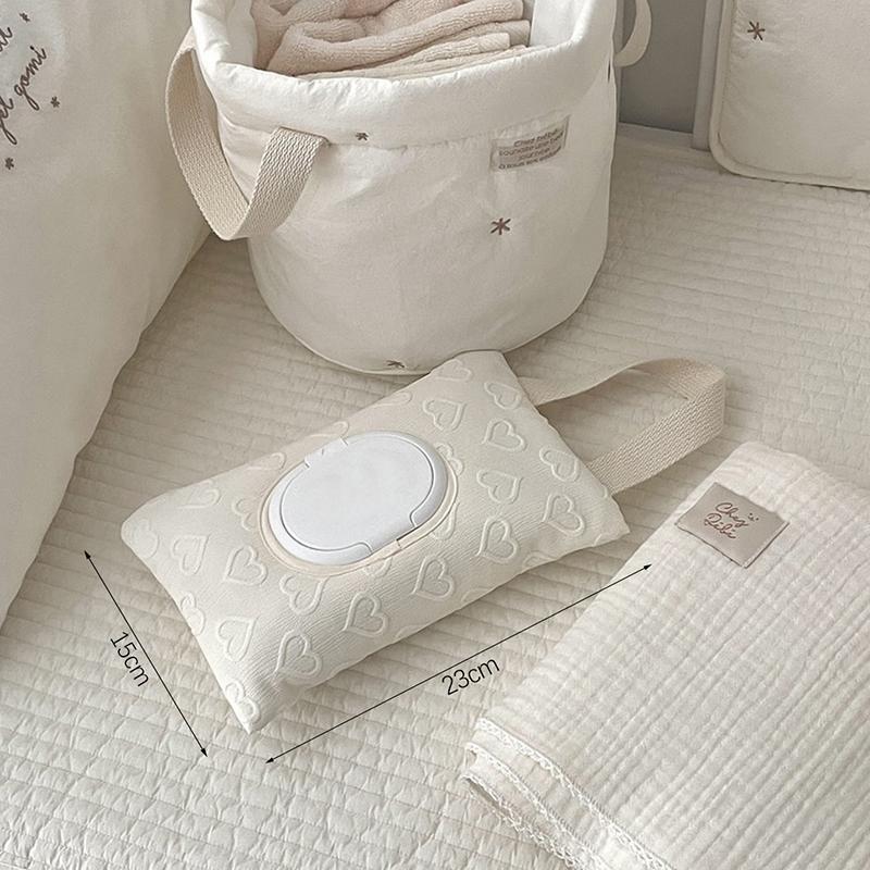 Cotton Drawstring Tissue Bag Napkin Holder Container Portable Kitchen Table Tissue Storage Bag Home Room Decoration Accessories