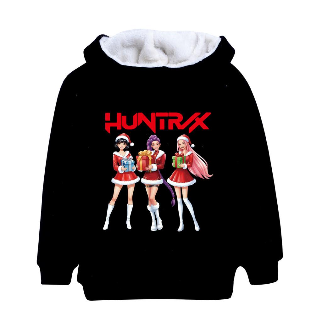 5086 Kids Girls Kpop Zoey Mira Rumi Print Christmas New Year Velvet Warm Winter Jacket