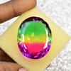 106.8 Ct Lab Created Bi-Color Tourmaline Oval Stunning Certified Loose Gemstone