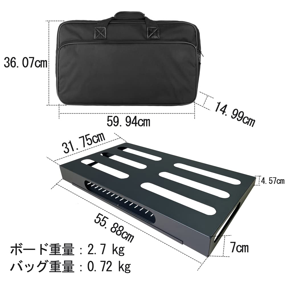 [2023 Improved Edition] GOKKO Guitar Effects BoardPedal Board, Durable and Heavy-Duty, with Built-in Power Supply Bracket, Lightweight, and Storage