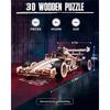 3D Wooden Puzzle Racing Car Model Kits 5H Build 8-10M Forward Mechanical Roaring Engine for Adults Teens Kids