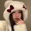 Bowknot Bear Ear Hat Warm Ear Flap Hat Ear Protective Cap Cold Weather Beanies