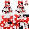 Minnie Mouse Girl Dress With Cartoon Pattern For Spring Girls Age 3 To 8