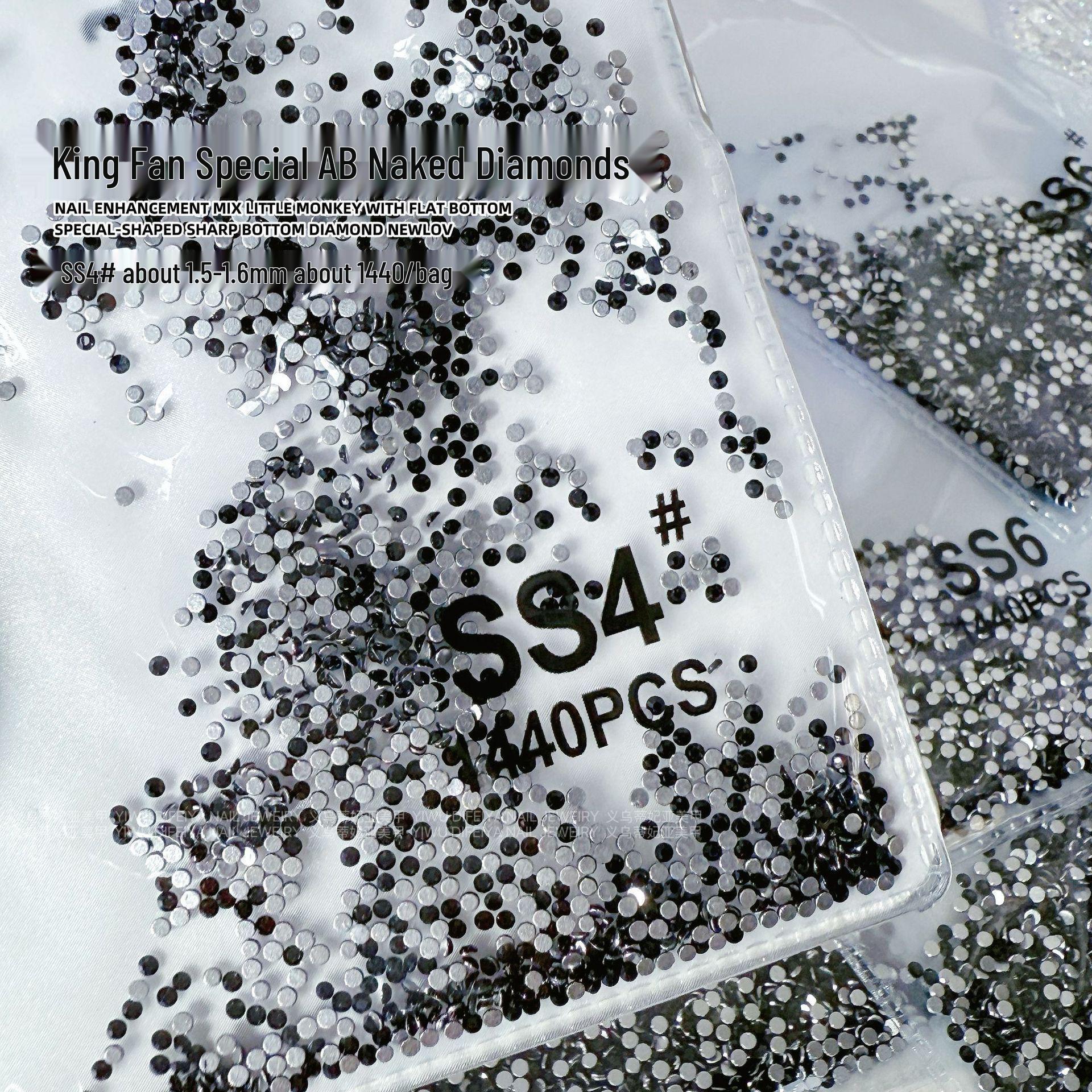 

1440pcs Black Flat-Back Glass Rhinestones for Nail Art DIY Accessories