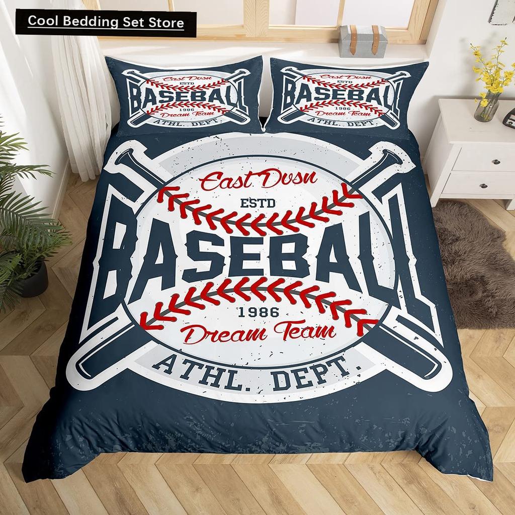 Comforter Baseball Game King Queen Ball Sports Theme Bedding Set Athlete Competitive Polyester Comforter