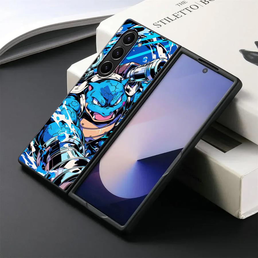 

Back Phone Cover Case for Samsung Galaxy ZFold3 ZFold4 ZFold6 Z Fold 7 6 5 4 3 ZFold7 ZFold5 Cute Pikachu Pokemon Galaxy Z Fold6