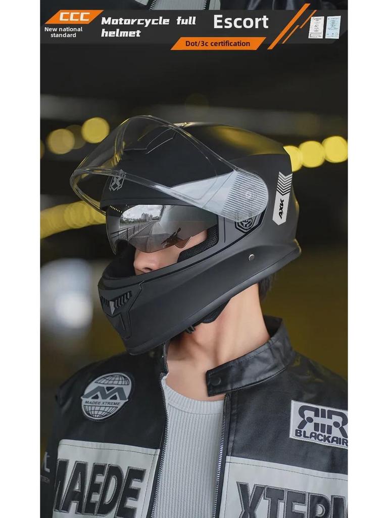3C/DOT Certified Men's and Women's Winter Motorcycle Helmet, Four-Season Full Helmet