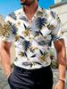 Men's Summer Hawaiian Shirt Tropical Palm Leaf Floral Print Lapel Short Sleeve Button Down Casual Vacation Beach Party Aloha Top