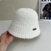 Autumn and winter show small face knitted fisherman hat children versatile big head circumference bucket hat plain basin hat tide
