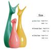 Home Décor Lucky Deer Family Set | Piano Finish Ceramic Figures - (Set of 3 Yellow, Pink, LightGreen)