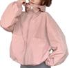 Andrei Hooded Nylon Windbreaker with UV Lightweight Outerwear Women's Zip-Up Protection, (Pink, XL)