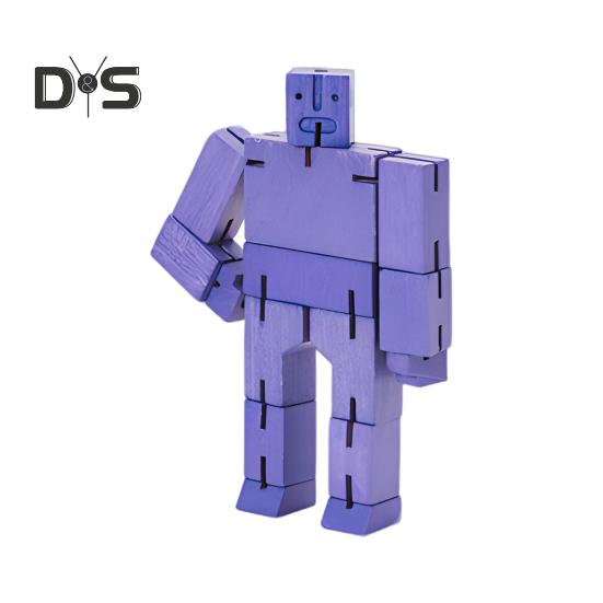

Деревянный кубик-робот, игрушка, обучающий робот-трансформер, фигурка, 3D-головоломка, скрученный кубик-робот, строительный блок, игрушка для малышей, мальчиков и девочек, подарок фиолетовый