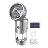 5-in-1 Portable LED Camping Lantern with Fan Bluetooth-compatible Speaker Solar Powered USB Rechargeable Emergency Hanging Light