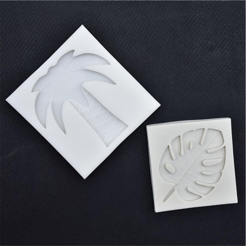 4pcs/set Summer Party Coconut Tree Watermelon Pineapple Silicone Molds Turtle Leaf Chocolate Candy Fondant Cake Decorating Tools