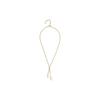 Chanel Double C Star Double C Rhinestone Necklace Women's Gold