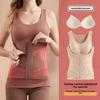 Schlankmachendes Thermoshirt mit formendem Taillenbund und gepolsterten Cups Ärmellos Samt-Fleece
