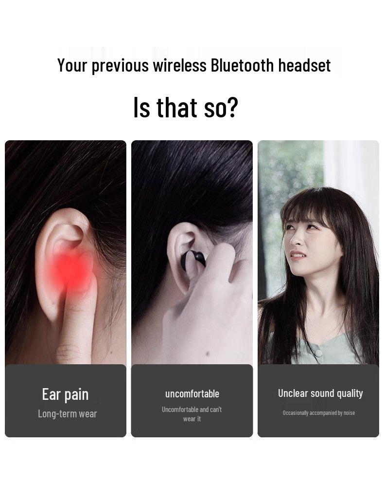 New Berlin Sound Ear Clip Wireless Bluetooth Open-Ear Bone Conduction Sports Headphones with Noise Cancelling and Extended Battery Life
