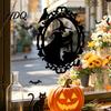 Reusable Festival Decor Halloween Static Window Clings Skeleton Witch Pumpkin Bat Silhouette Glass Stickers Outdoor Murals Removable Decals
