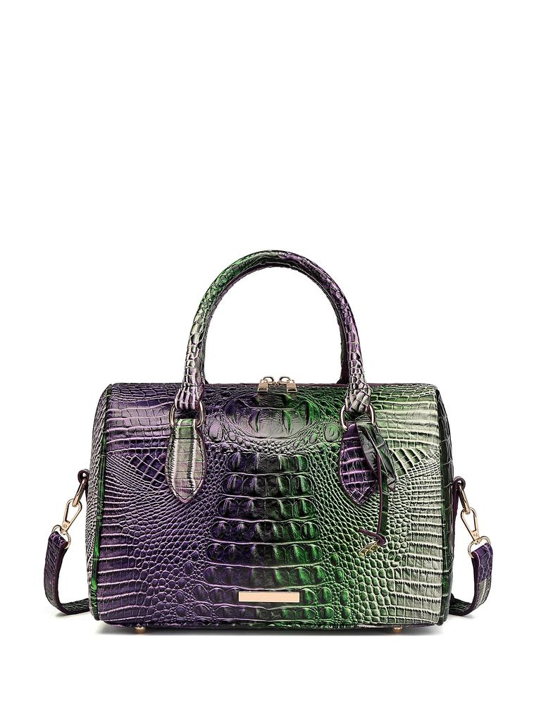 New European and American Handheld Underarm Crossbody Travel Retro Women's Bag Brahmin Crocodile Pattern