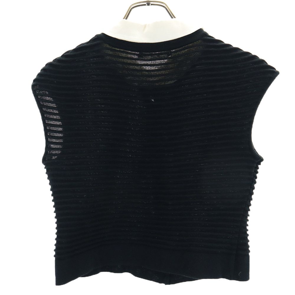 Rene With collar Knit vest 36 Black x white Women Used